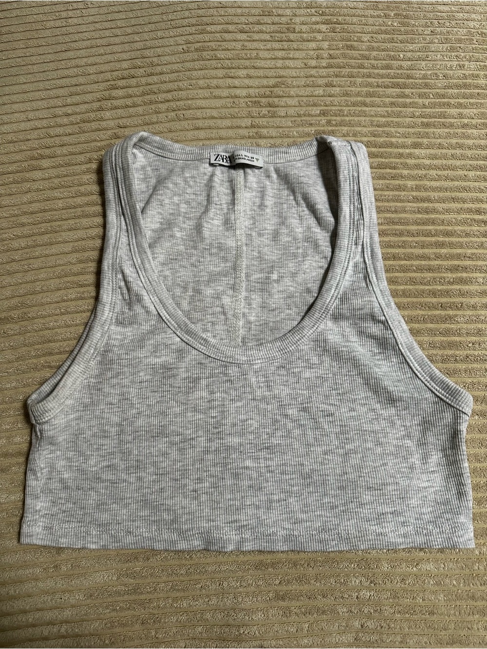 Zara Light Gray Ribbed Crop Tank